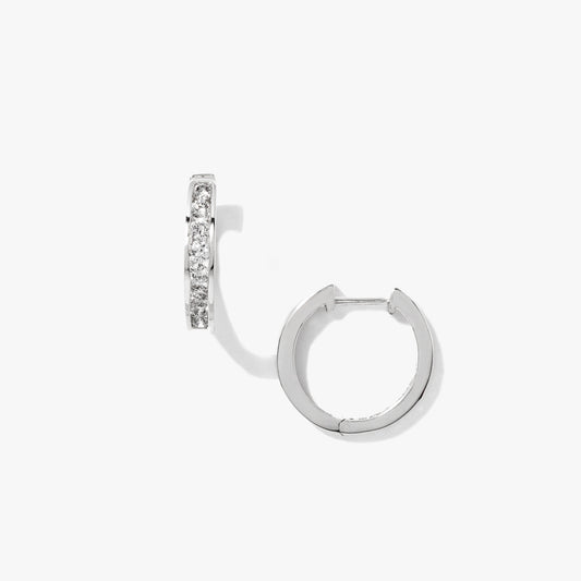 Channel Set Hoop Diamond Earrings in 10K White Gold (0.70ct tw)