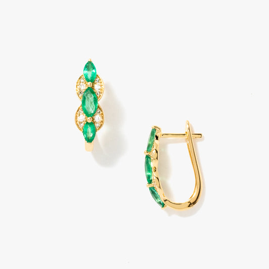Emerald Earrings in 10 Yellow Gold