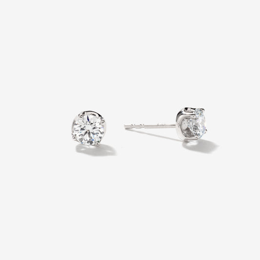 Lab Grown Diamond Stud Earrings in 14K White Gold (0.75 ct tw)