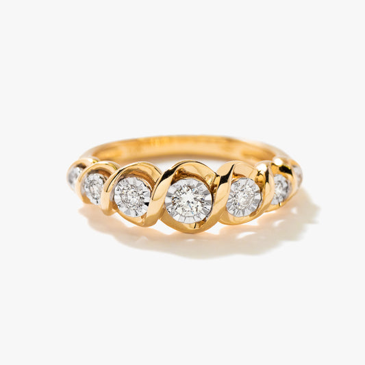 Diamond Anniversary Band in 10K Yellow and White Gold (0.24 ct tw)