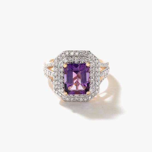 Amethyst Ring in 10K Yellow Gold