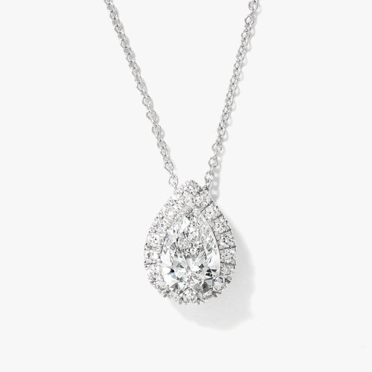 Pear Shape Lab Grown Diamond Pendant in 14K (1.20 ct tw)