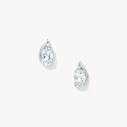 Aquamarine Earrings in 10K White Gold