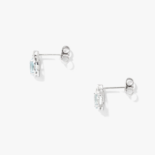 Aquamarine Earrings in 10K White Gold