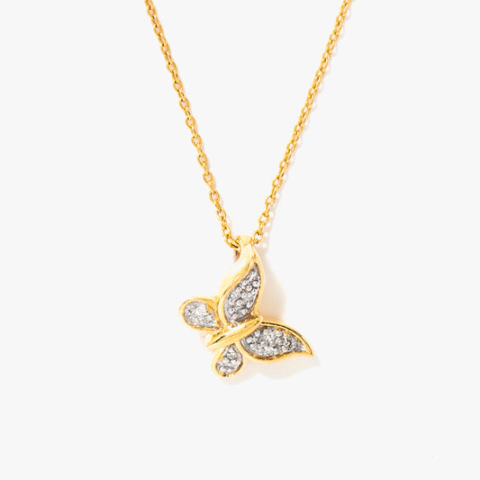 Butterfly Diamond Pendant in 10K Yellow Gold (0.04 ct tw)