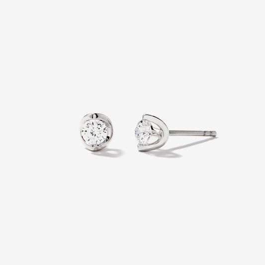 Tension Set Solitaire Lab Grown Diamond Stud Earrings in 14K White Gold (0.30ct tw)