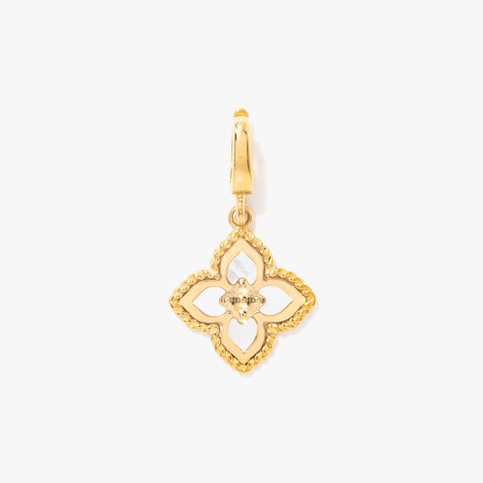 Blossom Rope Edge Flower Pendant in 10K Yellow Gold