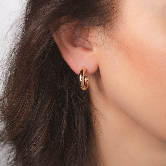 4x18mm Hoop Stud Earrings in 10K Yellow Gold