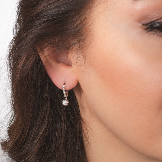 Diamond Cluster Earrings in 10K White Gold (0.50 ct tw)