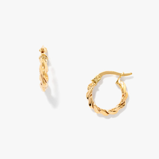 Twisted Hoop Earrings in 10K Yellow Gold