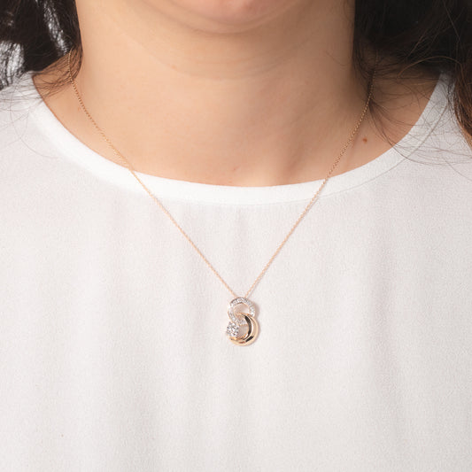 Diamond Moon Pendant in 10K Yellow Gold (0.25 ct tw)