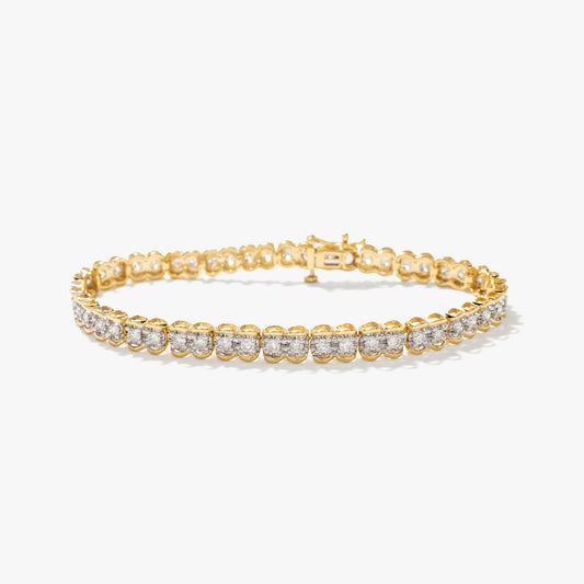 Diamond Tennis Bracelet in 10K Yellow and White Gold (2.00ct tw)