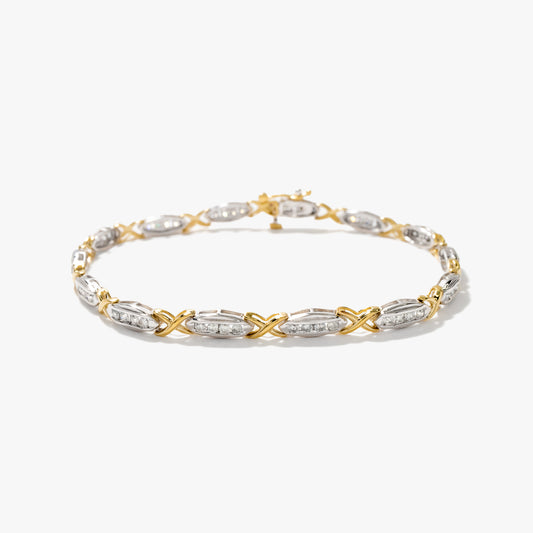 Diamond Bracelet in 10K Yellow and White Gold (1.00ct tw)