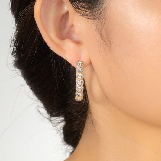 J Hoop Earrings in 10K Yellow and White Gold (1.00 ct tw)