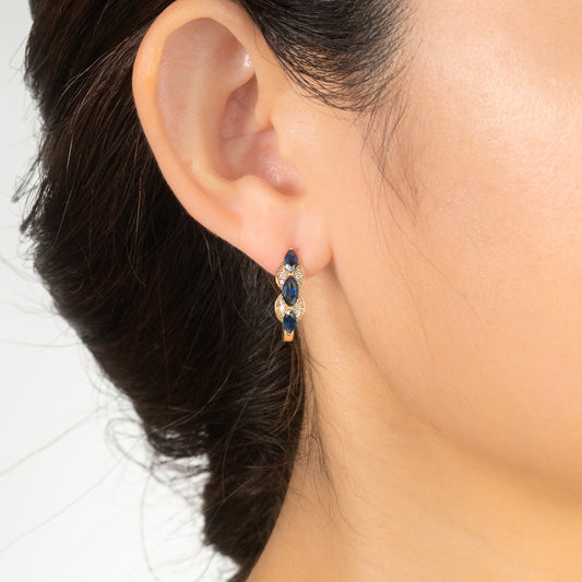 Sapphire Earrings in 10K Yellow Gold