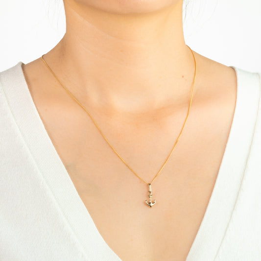 Anchor Pendant in 10K Yellow Gold
