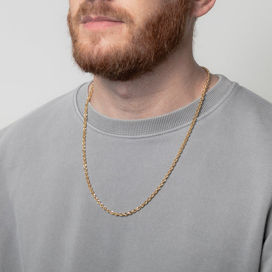 10K Yellow Gold 3.70mm Diamond Cut Rope Chain (22")