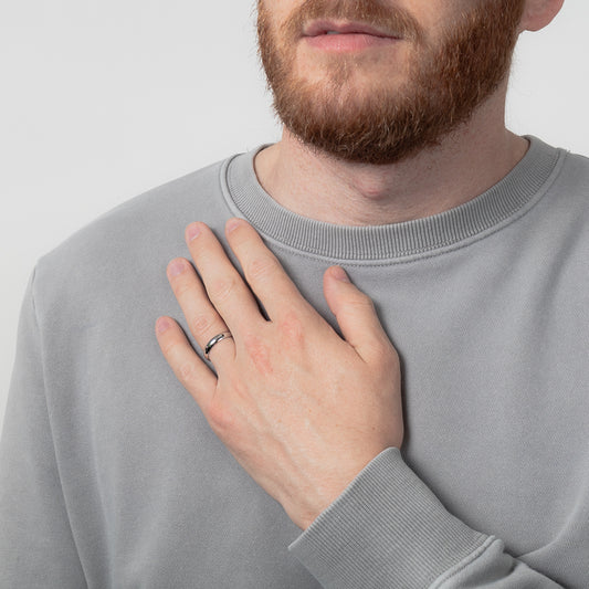 Low Dome Comfort Fit Wedding Band in 14K White Gold (4MM)