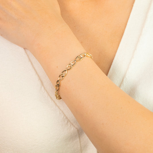 Ellipse Link Bracelet in 10K Yellow Gold