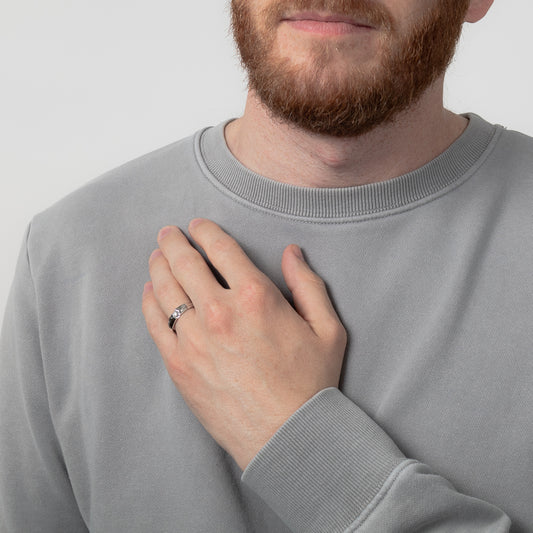 Gent's Wedding Band in 10K White Gold (0.04 ct tw)