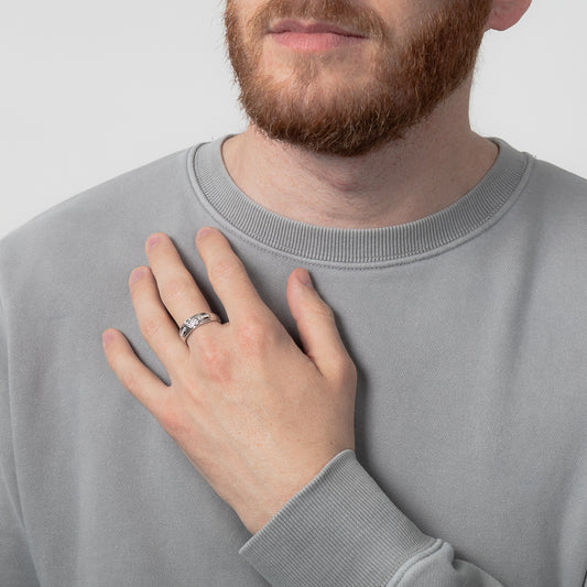 Men’s Diamond Wedding Band in 10K White Gold (0.24 ct tw)