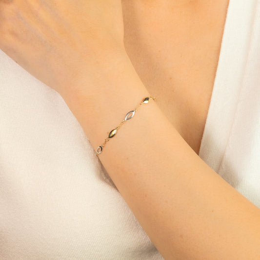 Ellipse Link Bracelet in 10K Yellow Gold