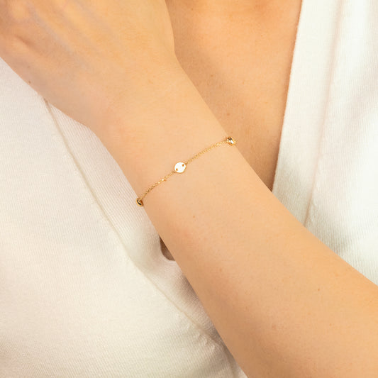 Disc Bracelet in 10K Yellow Gold