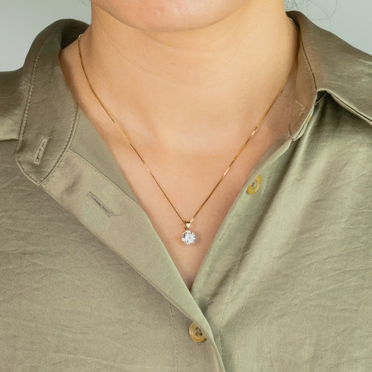 Lab Grown Diamond Necklace in 14K Yellow Gold (1.00 ct tw)