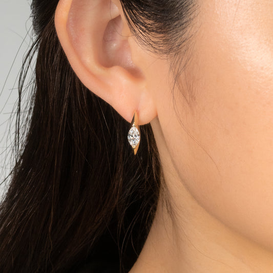 Lab Grown Marquise Diamond Earrings in 14K Yellow Gold (1.00 ct tw)