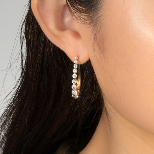 Lab Grown Diamond Hoop Earrings in 14K Yellow Gold (2.00ct tw)