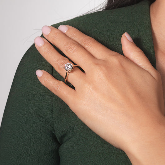 Lab Grown Round Cut Diamond Engagement Ring in 14K Yellow Gold (2.48 ct tw)