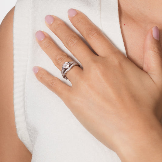 Diamond Cluster Ring in 10K White Gold (0.90 ct tw)