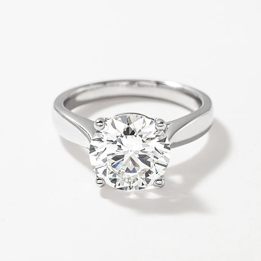Lab Grown Round Cut Diamond Engagement Ring in 14K White Gold (3.00 ct tw)