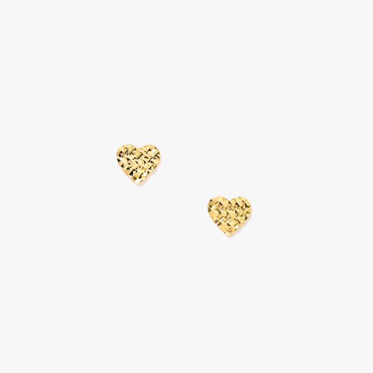 Heart Stud Earrings in 10K Yellow Gold