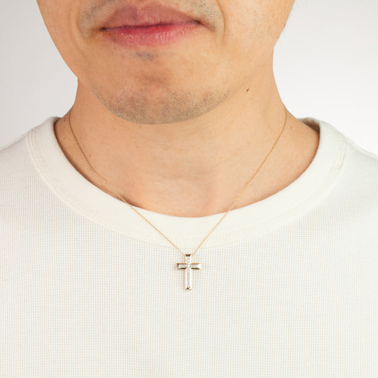10K Yellow Gold Diamond Cross Pendant (0.20 ct tw)