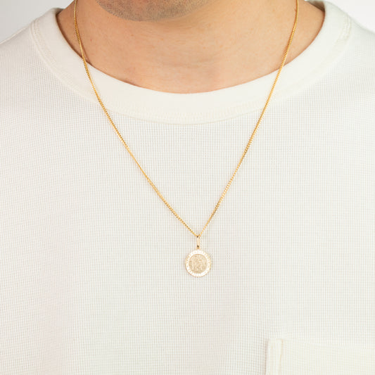Round Saint Christopher Medal Charm in 10K Italian Yellow Gold