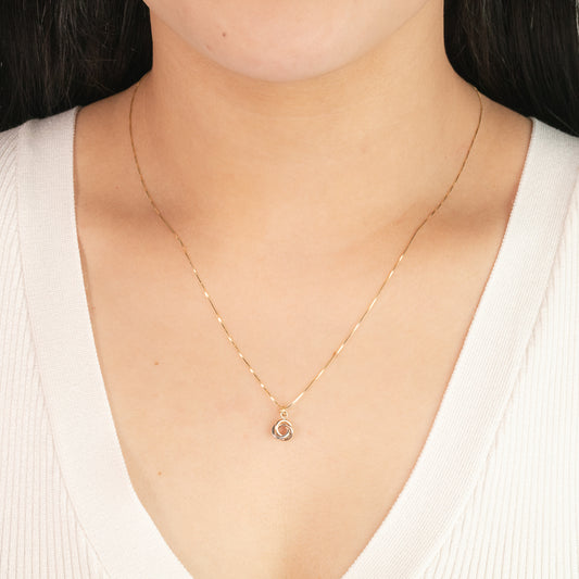 Tri-Coloured Love Knot Pendant in 10K Gold