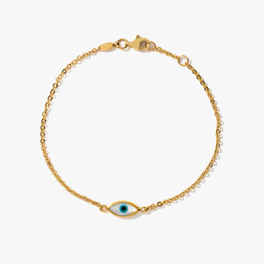 Evil Eye Bracelet in 10K Yellow Gold