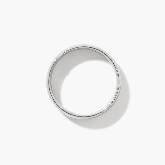Low Dome Comfort Fit Wedding Band in 10K White Gold (5MM)