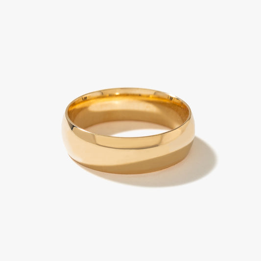 Low Dome Comfort Fit Wedding Band in 10K Yellow Gold (6MM)