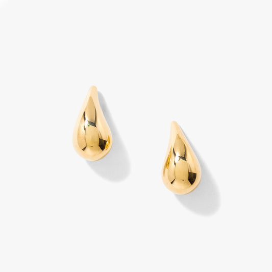 Hollow Drop Stud Earrings in 10K Yellow Gold