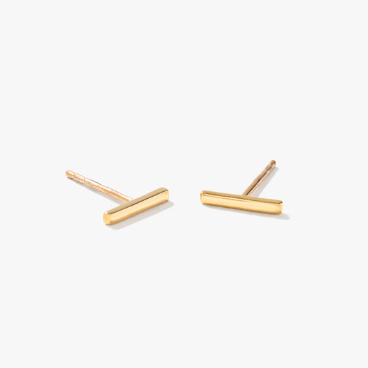 Bar stud Earrings in 10K Yellow Gold