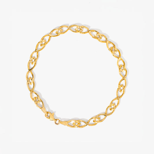 Ellipse Link Bracelet in 10K Yellow Gold