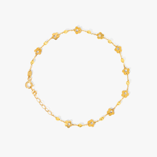 Flower Bracelet in 10K Yellow Gold