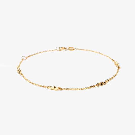 10K Yellow Gold Bracelet with Leaf Motif