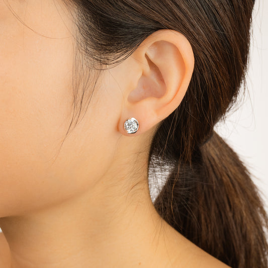 Tension Set Solitaire Lab Grown Diamond Stud Earring (1.50 ct tw)