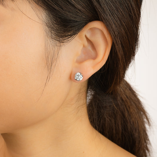 Lab Grown Diamond Stud Earrings in 14K White Gold (2.00 ct tw)