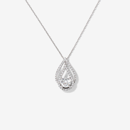 Lab Grown Diamond Necklace in 10K White Gold (0.74 ct tw)