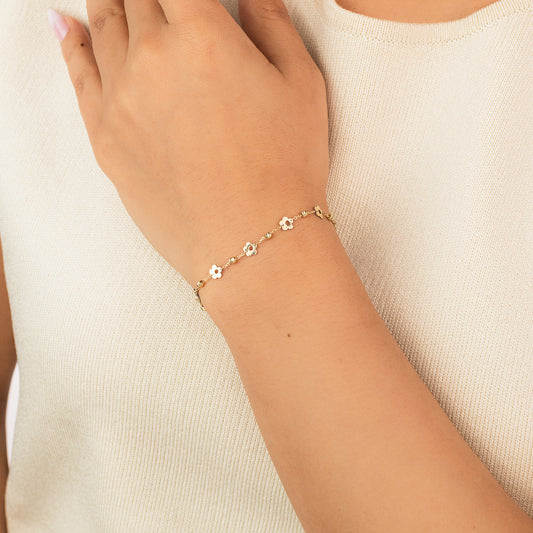 Flower Bracelet in 10K Yellow Gold