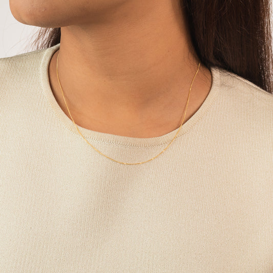 10K Yellow Gold 0.74mm Curb Chain (18")